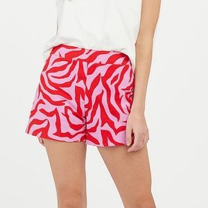 Spanx On-the-Go Printed Shorts colorful zebra animal print pink and red